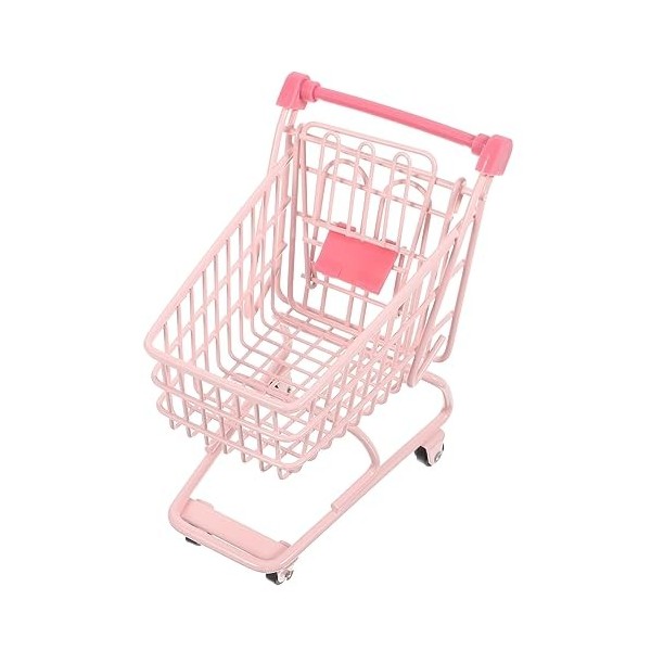 ifundom 3 Pièces Panier Mini Caddie pour Enfants Caddie en Métal Meubles De Poupée Jouets Roses Mini Chariot à Main Jouets po