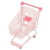 ifundom 3 Pièces Panier Mini Caddie pour Enfants Caddie en Métal Meubles De Poupée Jouets Roses Mini Chariot à Main Jouets po