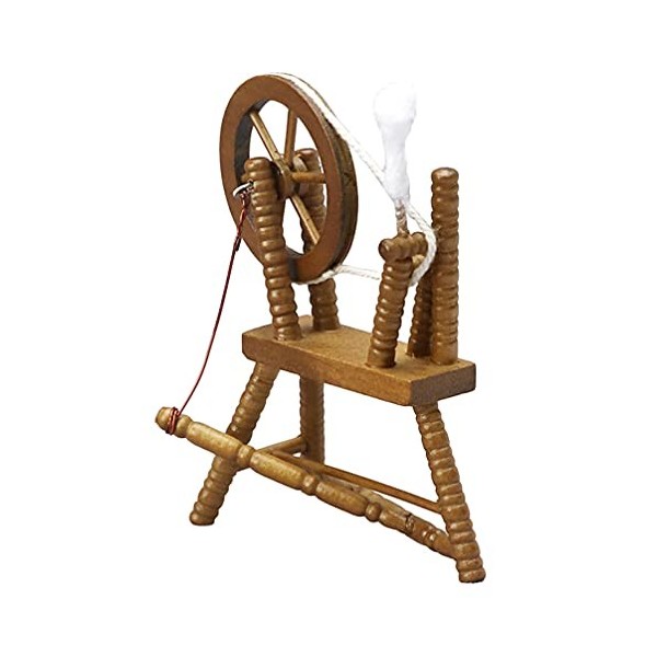 Zerodeko Meubles pour enfants - Machine à coudre vintage 1:12 - Machine à coudre miniature - Roue en bois - Accessoires de ma