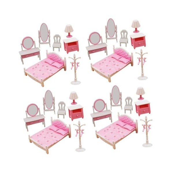 ibasenice 4 Ensembles Dresser Modèle Mini Maison Meubles Modèle Maison De Poupée Meubles Accessoires Enfants Mini Maison Déco