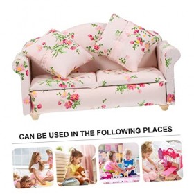 ibasenice 3 Pièces Canapé De Maison De Poupée Chaises Miniatures pour Lartisanat Oreiller De Maison De Poupée Modèle De Meub