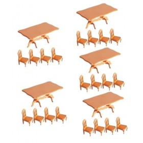 Toyvian 25 Pièces Combinaison Table À Manger Et Chaises Meubles Mini Table Chaises Chaises De Maison De Poupée Table De Maiso