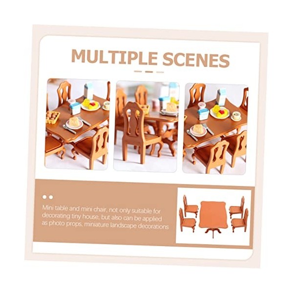 Toyvian 25 Pièces Combinaison Table À Manger Et Chaises Meubles Mini Table Chaises Chaises De Maison De Poupée Table De Maiso