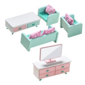 Toyvian 1 Ensemble De Meubles Simulés Jouets Maisons De Poupées en Bois Enfants Décor Mini Maison De Poupée Meubles Miniature