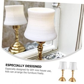 BESTonZON 2 Pièces Lampe De Bureau Maison De Poupée Lumière LED Décor Lumières Miniatures Pour Maison De Poupée Mini Maison L