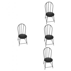 ABOOFAN 4 Pièces Ornements Chaise Chaises De Salle à Manger Chaise pour Coiffeuse Chaises Noires Chaise Salle a Manger Jouets