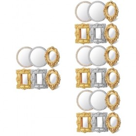 ERINGOGO 24 Pièces Miroir Meubles De Maison De Poupée Miniature Accessoires De Maison De Poupée Miniature Décor Rétro Mini Ac