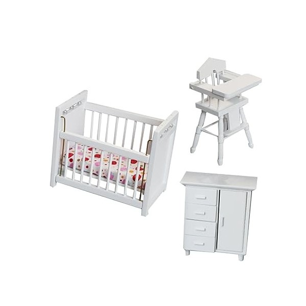 Abaodam 1 Ensemble De Meubles Modèle Miniature Paysage Meubles Maison De Poupée Chaise Maison De Poupée Bébé Chaise Haute Mic