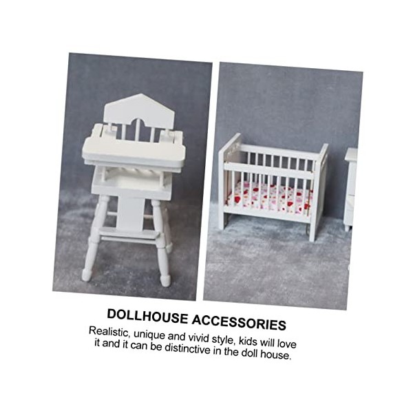 Abaodam 1 Ensemble De Meubles Modèle Miniature Paysage Meubles Maison De Poupée Chaise Maison De Poupée Bébé Chaise Haute Mic