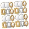 Toyvian 24 Pcs Miroir Rétro Vintage Décor Mini Maison De Poupée Accessoires Maison De Poupée Miniatures Mini Meubles Maison D