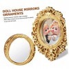 Toyvian 24 Pcs Miroir Rétro Vintage Décor Mini Maison De Poupée Accessoires Maison De Poupée Miniatures Mini Meubles Maison D