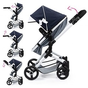 Bayer Design-18481AB Landau pour poupée, 18481AB, Bleu, Blanc