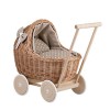 Landau-Poussette pour poupée en Osier Beige ,Cadeau pour Les Enfants