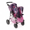 Bayer Chic 2000 Poussette Twinny pour Deux poupées - Poussette jumelle pour Enfants de 4 à 8 Ans - Licorne - Rose Marine - 69