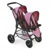 Bayer Chic 2000-Tandem-Buggy Twinny Poussette pour poupée jusquà 50 cm, 691-70, Jeans Pink