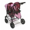 Bayer Chic 2000-Tandem-Buggy Twinny Poussette pour poupée jusquà 50 cm, 691-70, Jeans Pink