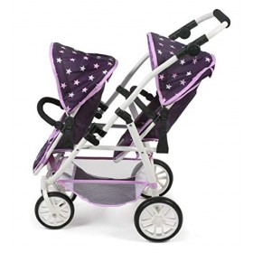 Tandembuggy Vario Poussette Double pour 2 poupées, Poussette pour Enfants de 4 à 8 Ans
