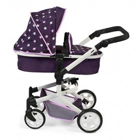 Bayer Chic 2000 Poussette de poupée Mika, Poussette combinée 2 en 1 pour Enfants de 4 à 8 Ans, étoiles Violettes