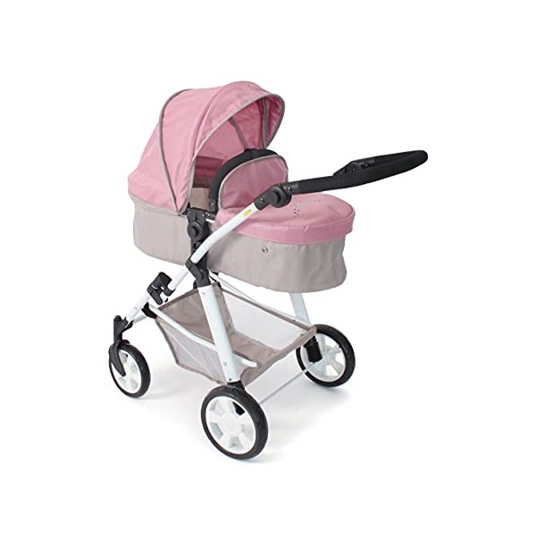 Bayer Chic 2000 - Poussette de poupée Nele 2 en 1 pour Enfants de 4 à 8 Ans, Ours Rose, 50 cm