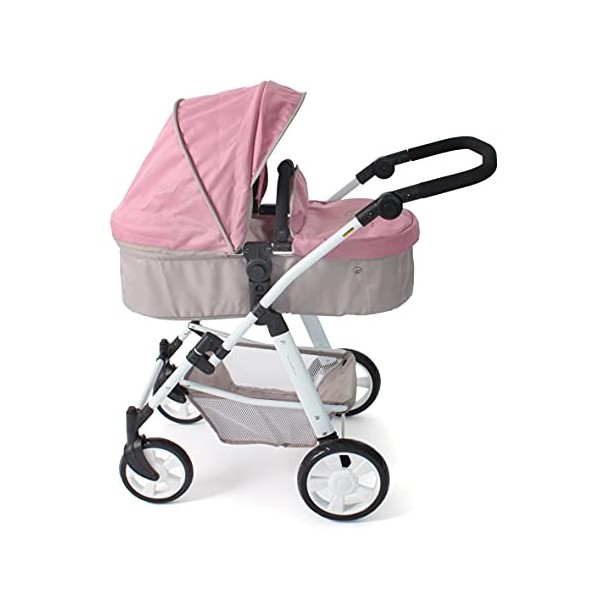 Bayer Chic 2000 - Poussette de poupée Nele 2 en 1 pour Enfants de 4 à 8 Ans, Ours Rose, 50 cm