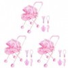 Ifundom 3 Pièces Poupée Poussette Jouet Pliable Bébé Poussette pour Poupées pour Les Tout-Petits Et Les Filles Pliable Bébé P