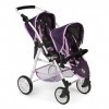 Bayer Chic 2000 691 71 Poussette tandem Twinny pour poupées jusquà 50 cm, étoiles violettes