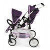 Bayer Chic 2000 691 71 Poussette tandem Twinny pour poupées jusquà 50 cm, étoiles violettes