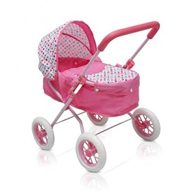 KOOKAMUNGA KIDS Poussette Landau pour Poupée | 2 en 1 avec Couffin pour Poupee | Réaliste, Réglable et Pliable Licorne Rose 