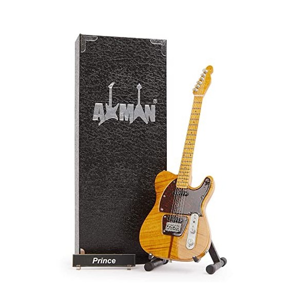 Axman Prince: Guitare – Réplique de guitare miniature – Cadeaux de musique – Ornemental fait à la main Échelle 1/4 – Comprend