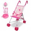 Anivia Poussette de Poupée, Poussette de Poupée pour Filles de 2 Ans, Poussette de Poupée, Jouets de Poussette avec Ustensile