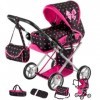 Kinderplay Poussette Poupee, Poussette Jouet - Poignée de la Poussette Entre 36.5 et 64 cm, avec Prise Souple, 3en1, KP0200R