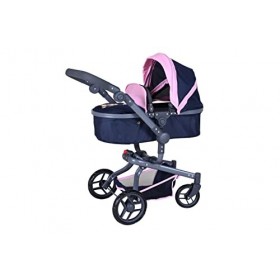 KNORRTOYS.COM 90935 Boonk-Navy Bear Poussette pour poupée Bleu foncé et Rose