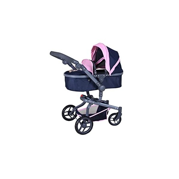 KNORRTOYS.COM 90935 Boonk-Navy Bear Poussette pour poupée Bleu foncé et Rose