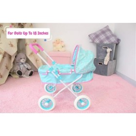 KOOKAMUNGA KIDS Poussette Landau pour Poupée | 2 en 1 avec Couffin pour Poupee | Réaliste, Réglable et Pliable Bleu 