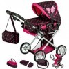 Kinderplay Poussette Poupee, Poussette Jouet - Poignée de la Poussette Entre 36.5 et 64 cm, avec Prise Souple, 3en1, KP0200G