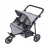 KNORRTOYS.COM- Knorrtoys 16722 Duo Poussette pour poupée jumelle, Couleur : Gris Jean, 64 x 48 x 55 cm