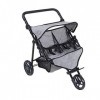 KNORRTOYS.COM- Knorrtoys 16722 Duo Poussette pour poupée jumelle, Couleur : Gris Jean, 64 x 48 x 55 cm