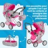 Kinderplay Poussette Poupee, Poussette Jouet - Poignée de la Poussette Entre 36.5 et 64 cm, avec Prise Souple, 3en1, KP0200S