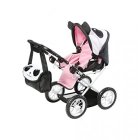 Knorr Toys Knorr63101&nbsp;Combi Ruby Panda Poupées Landau et Poussette pour poupée, Noir, Blanc, Rose