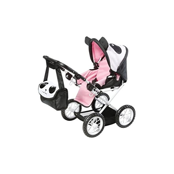 Knorr Toys Knorr63101 Combi Ruby Panda Poupées Landau et Poussette pour poupée, Noir, Blanc, Rose