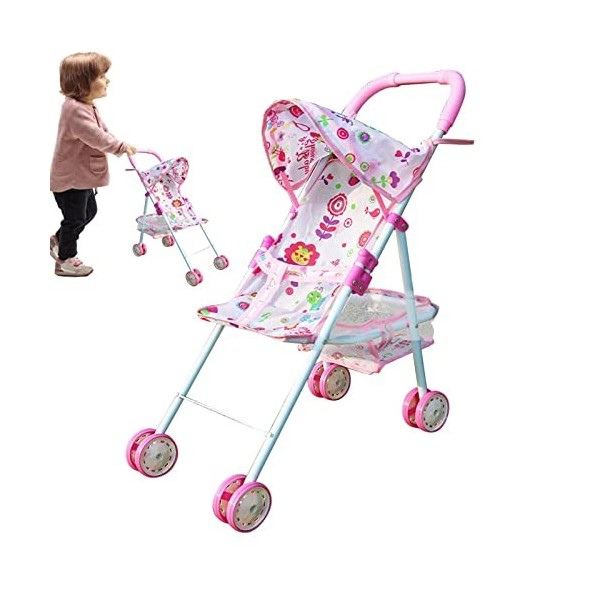 Jouer Poussette de poupée,Poussette de poupée pour Enfant avec Panier inférieur | Poussette pour Filles à partir de 3 Ans, Ca