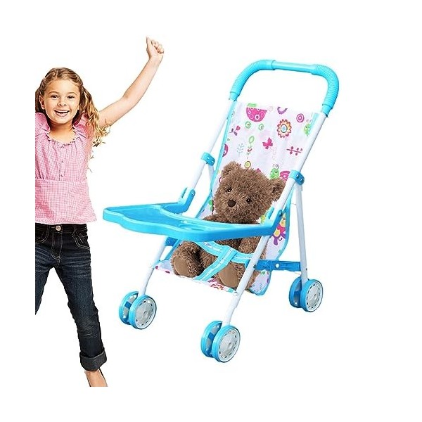 Poussette de poupée pour bébé, Jouet de Poussette de poupée Pliable, Jouet de Poussette pour Tout-Petit, Poussette de Landau 