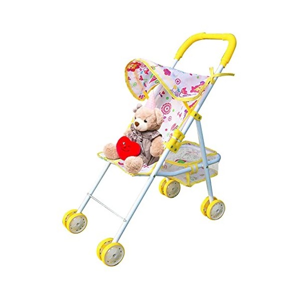 Jouer Poussette - Poussette Pliable pour poupée avec Panier inférieur,Accessoires de poupée pour Fille à partir de 3 Ans Acce