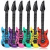 Schramm® Guitares à air 6 pièces colorées 100cm en 6 Couleurs Air Guitar Air Guitar Gonflable 6-Pack