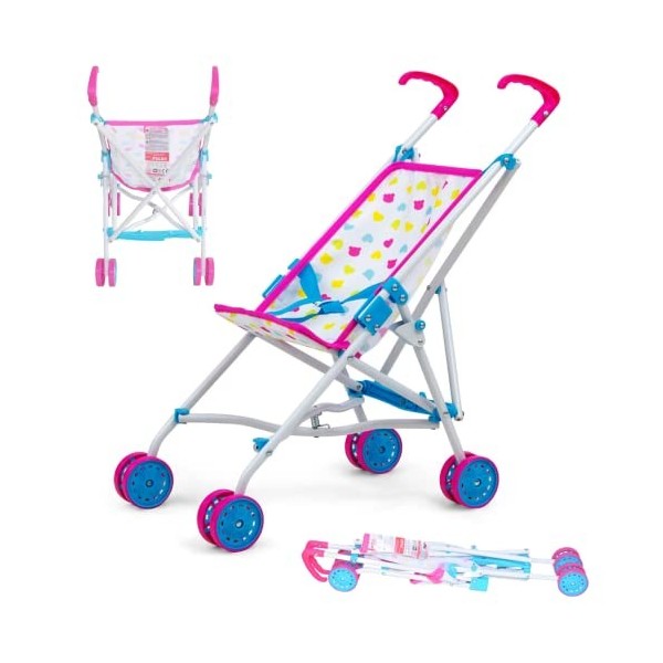 Milly Mally Julia Landau Poupées Pliable pour Les Filles à Partir de 3 Ans avec Roues en Mousse Sangles Candy