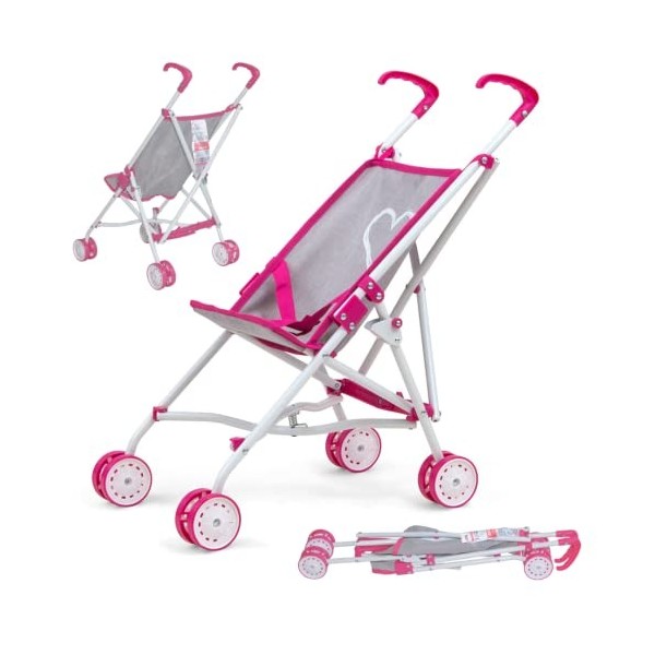 Milly Mally Julia Landau Poupées Pliable pour Les Filles à Partir de 3 Ans avec Roues en Mousse Sangles Candy