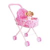 Poussette pour poupées - Poussette Jouets avec Panier Rose Poussette de Poupée | Poussette de poupée pour Filles de 4 à 6 Ans