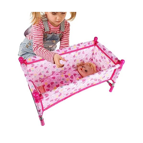 Poussette pour poupées - Poussette Jouets avec Panier Rose Poussette de Poupée | Poussette de poupée pour Filles de 4 à 6 Ans