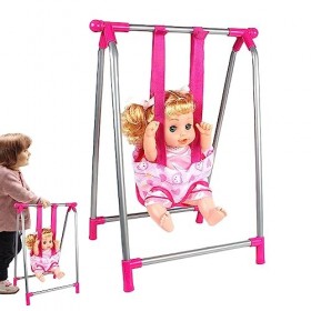 Ensemble de Poussette de poupée | Jouets de Poussette Roses légers Pliables,Poussette de poupée pour Filles de 4 à 6 Ans, Lan