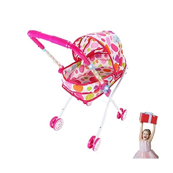 Anivia Landau de poupées, Poussette de poupée Pliable, Jouets Cadeau pour Les Enfants, poupées adaptées jusqu'à 18 Pouces - Violet